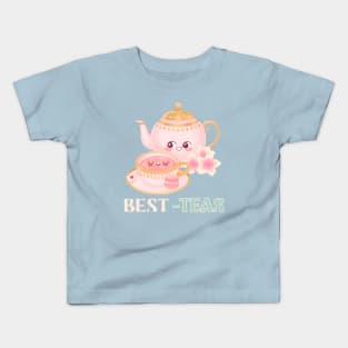 Tea Time Cute Kawaii Tea Lover Tea Party Kids T-Shirt